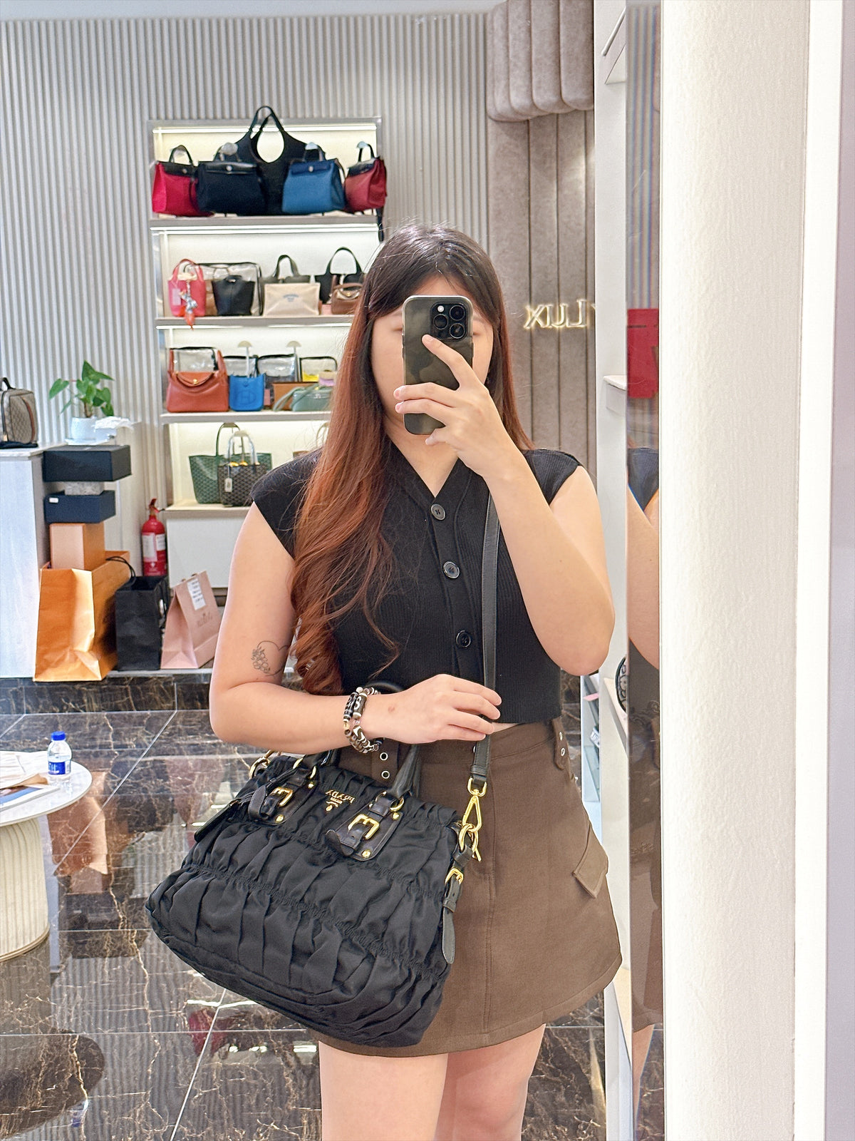 Prada Gaufre Tote Bag in Black Nylon