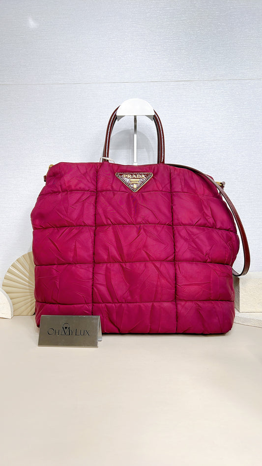 Prada Quilted Tote Bag in Purple