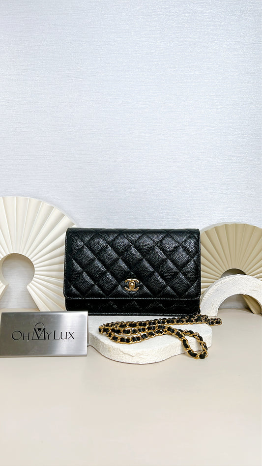 Chanel Caviar CC Turnlock WOC in Black GHW