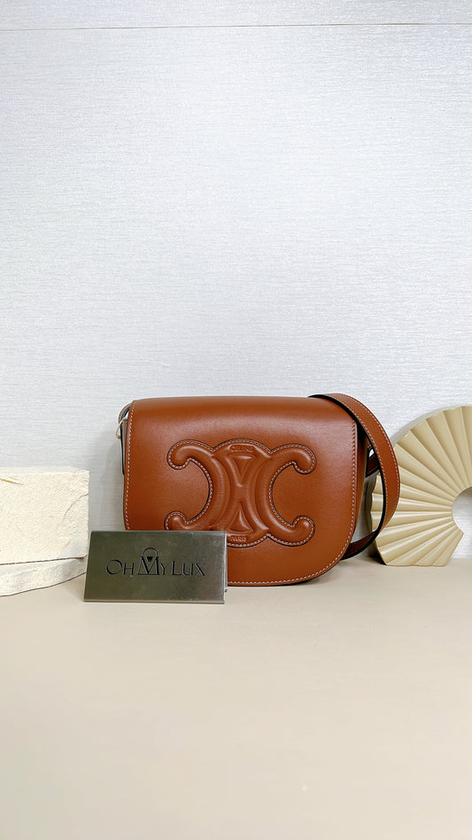 Celine Folco Cuir Tan in Calfskin
