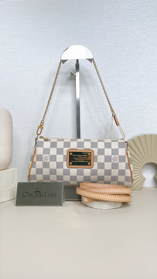 LV Eva Clutch in Damier Azur