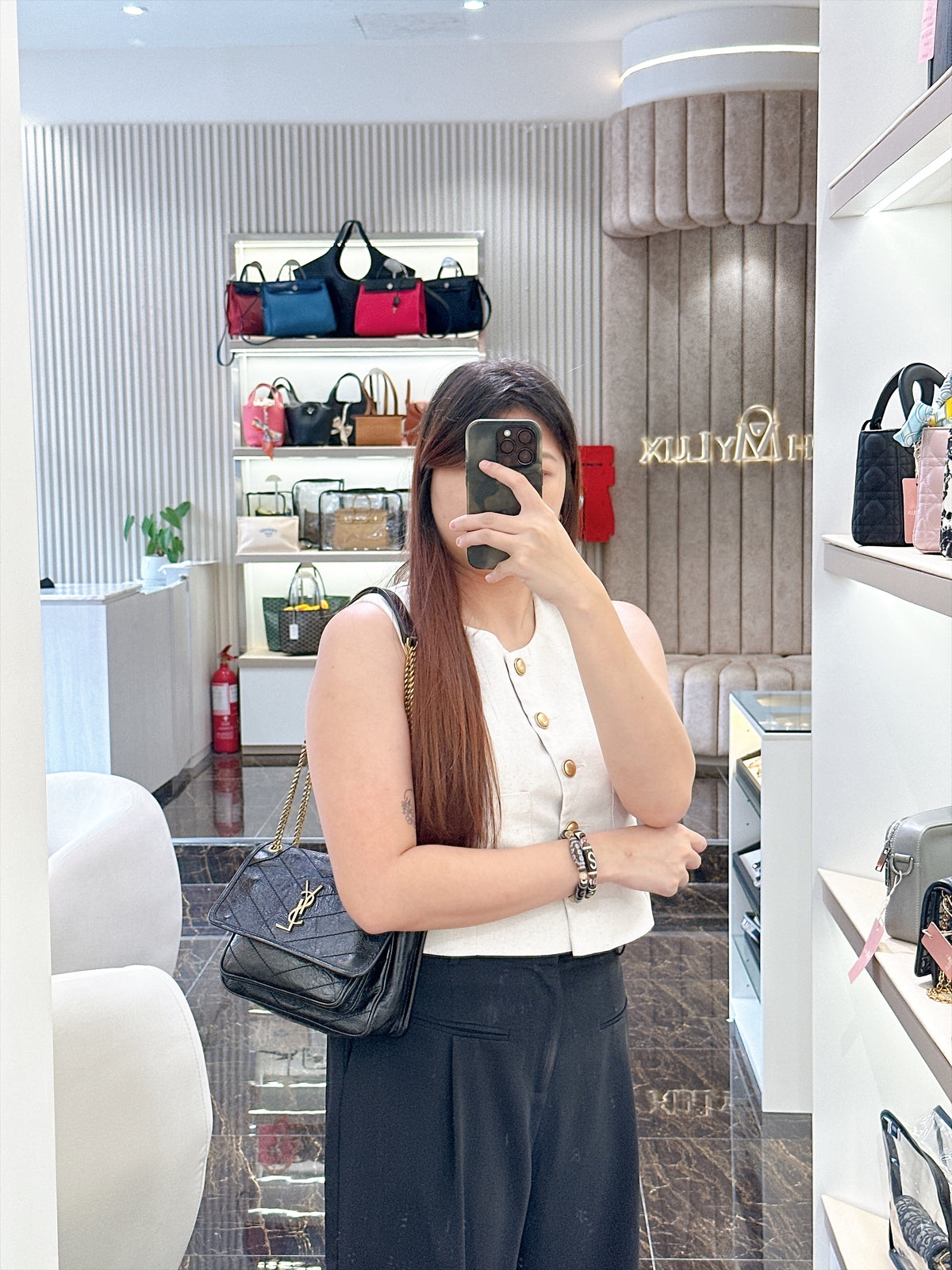 YSL Niki Baby in Black