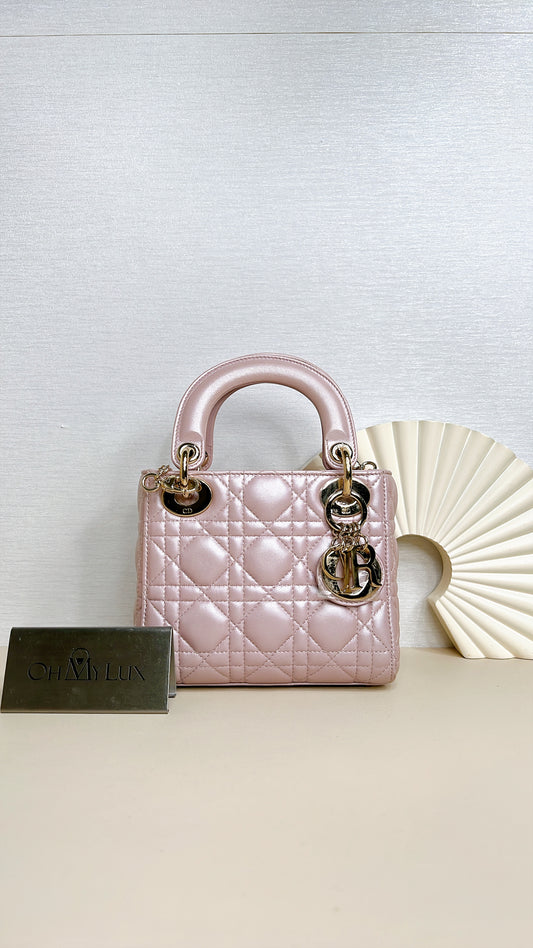 Lady Dior Mini in Pearlescent Pink