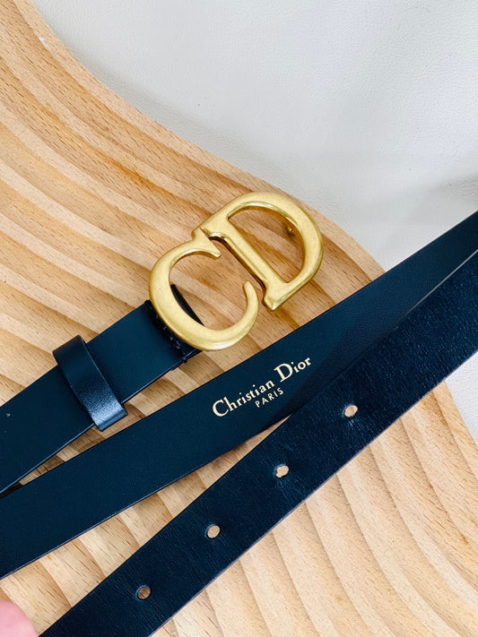 Dior Saddle Belt in Black Calfskin GHW
