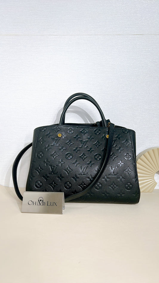 LV Montaigne MM in Black Empreinte Leather