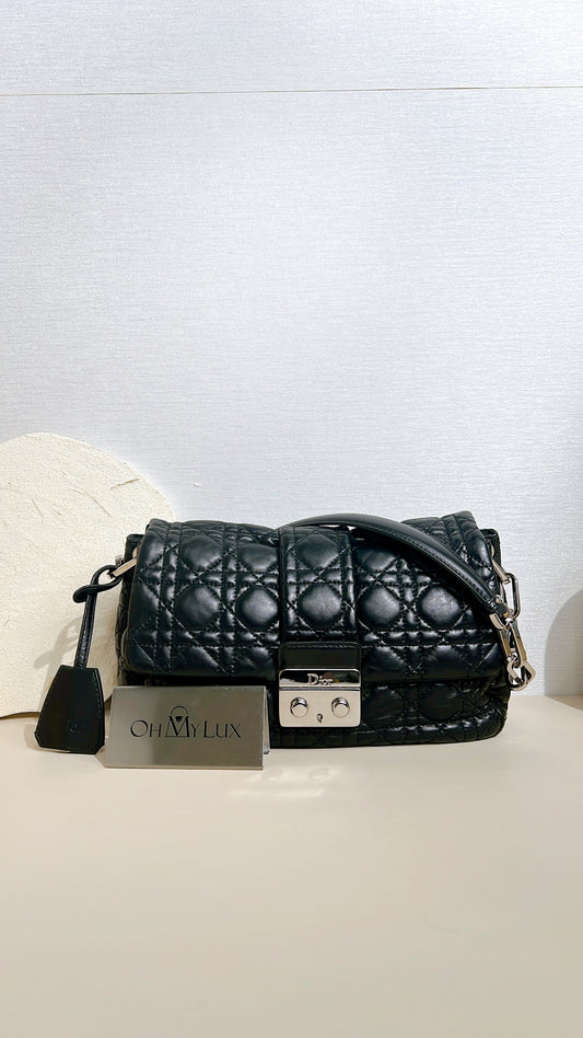 Dior New Lock Cannage Shoulder Bag in Black