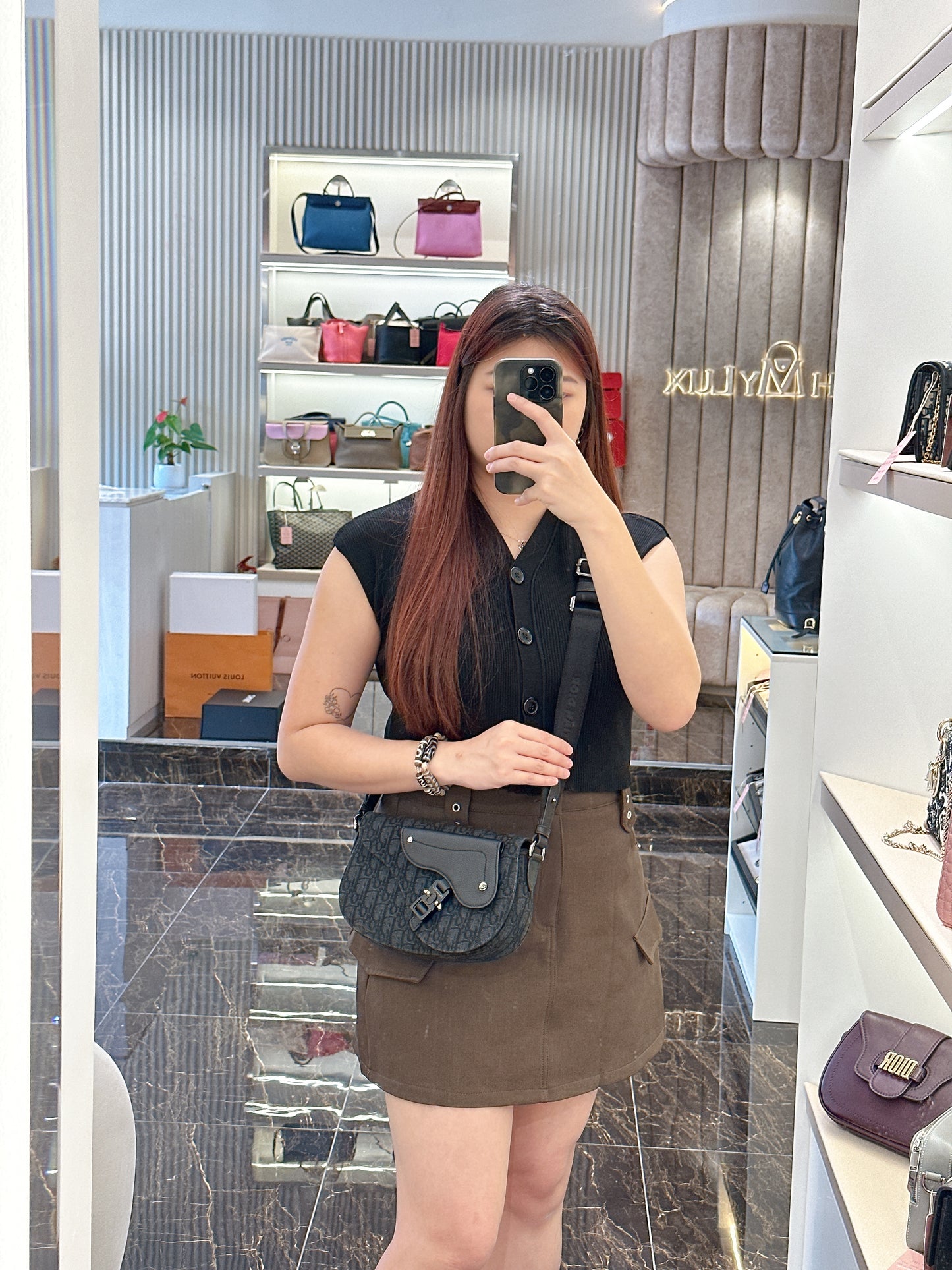 Dior Saddle Messenger Bag in Black Dior Oblique Jacquard