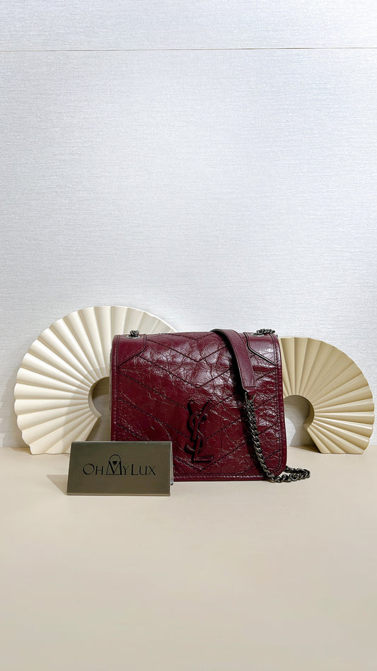 YSL Niki Mini in Burgundy Colour