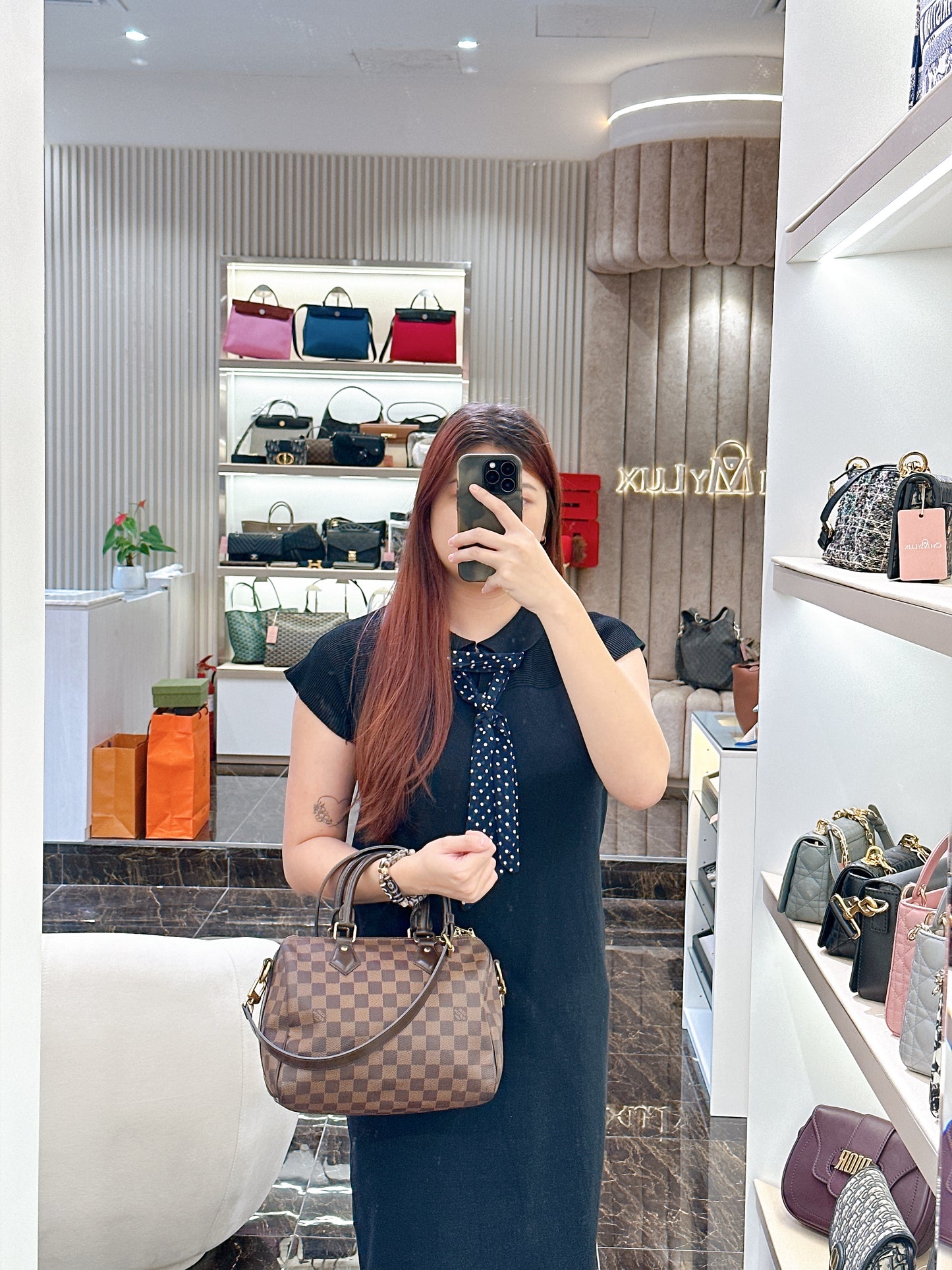 LV Damier Ebene Speedy 25 Bandouliere