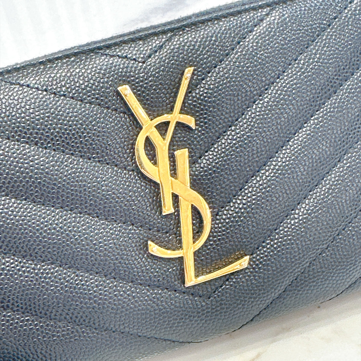 YSL Cassandre Metalasse Zip Around Wallet