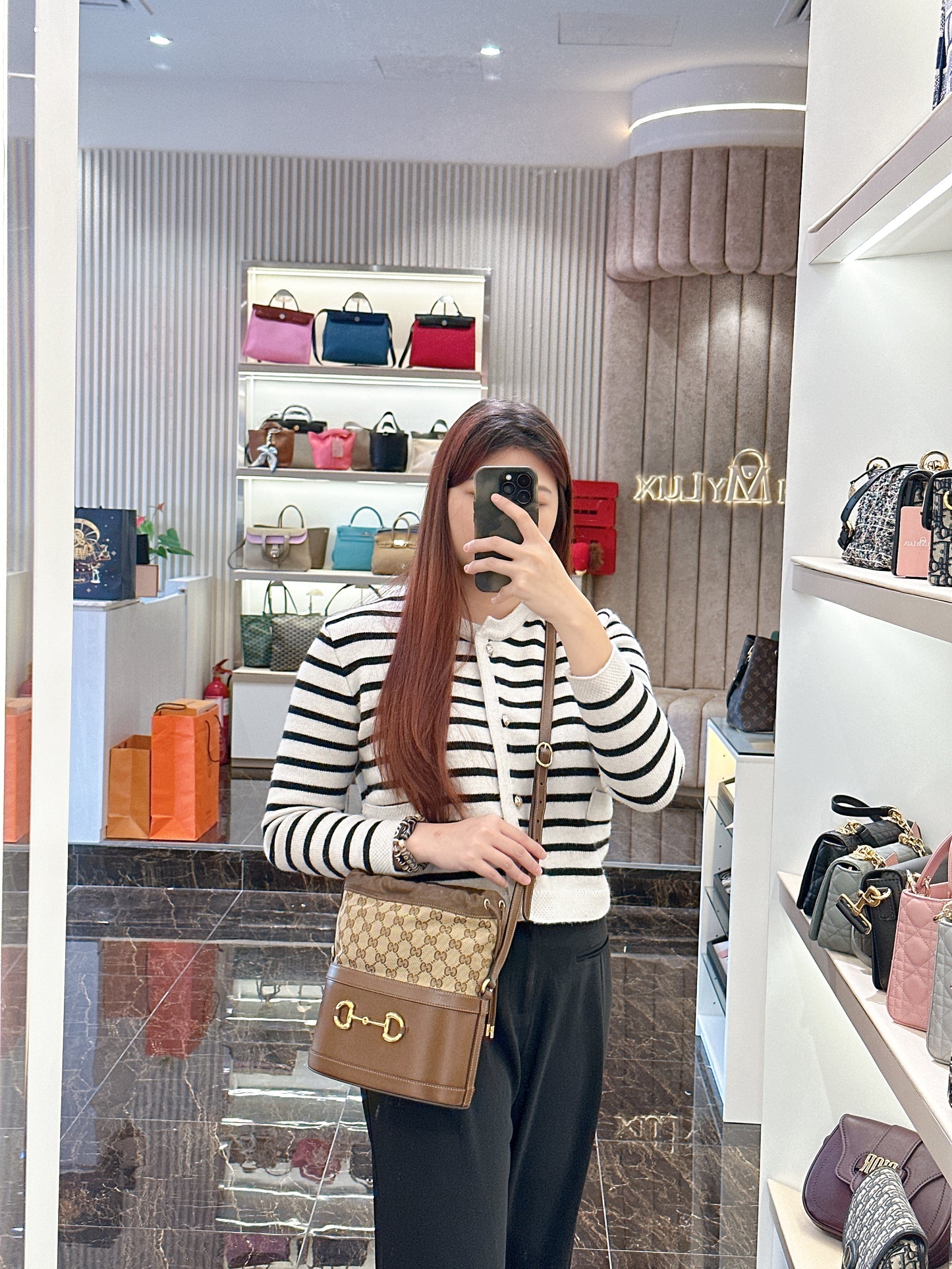 Gucci 1955 Horsebit Brown Bucket Bag