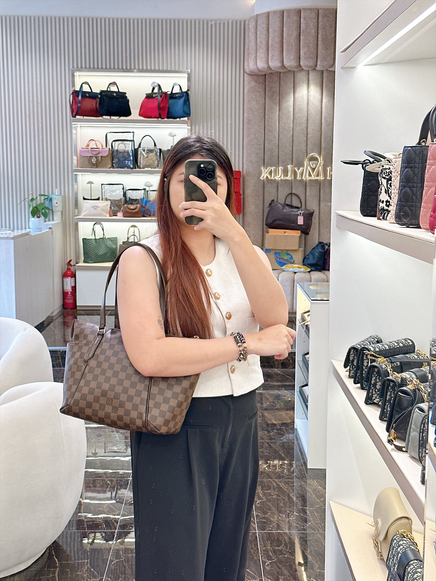 LV Totally PM in Damier Ebene