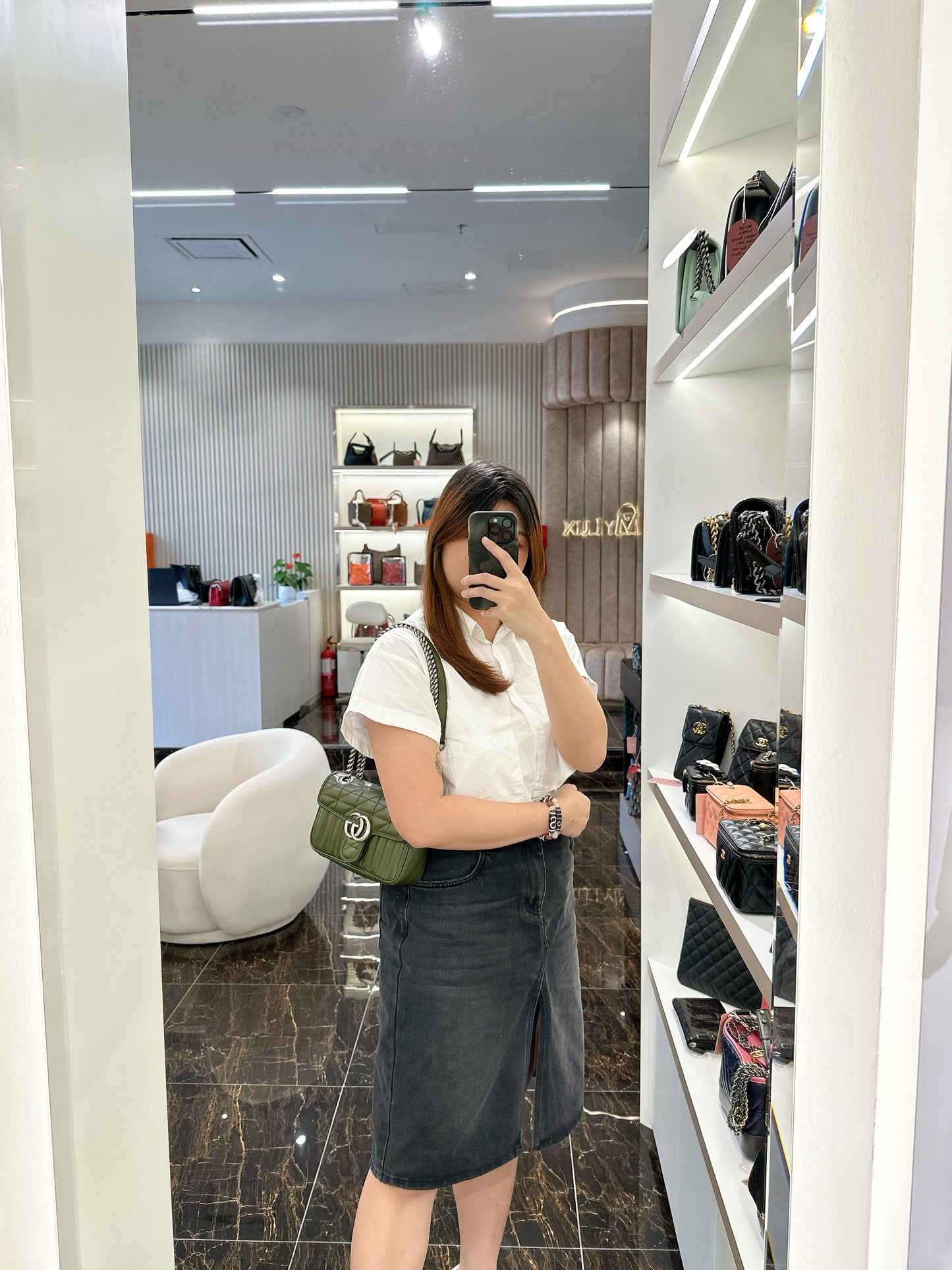Gucci Marmont Mini In Army Green