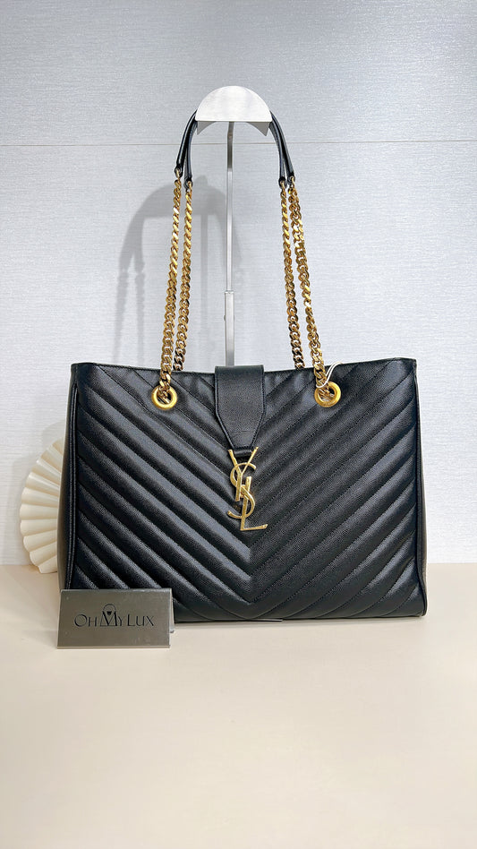YSL Cassandre Tote in Black GHW