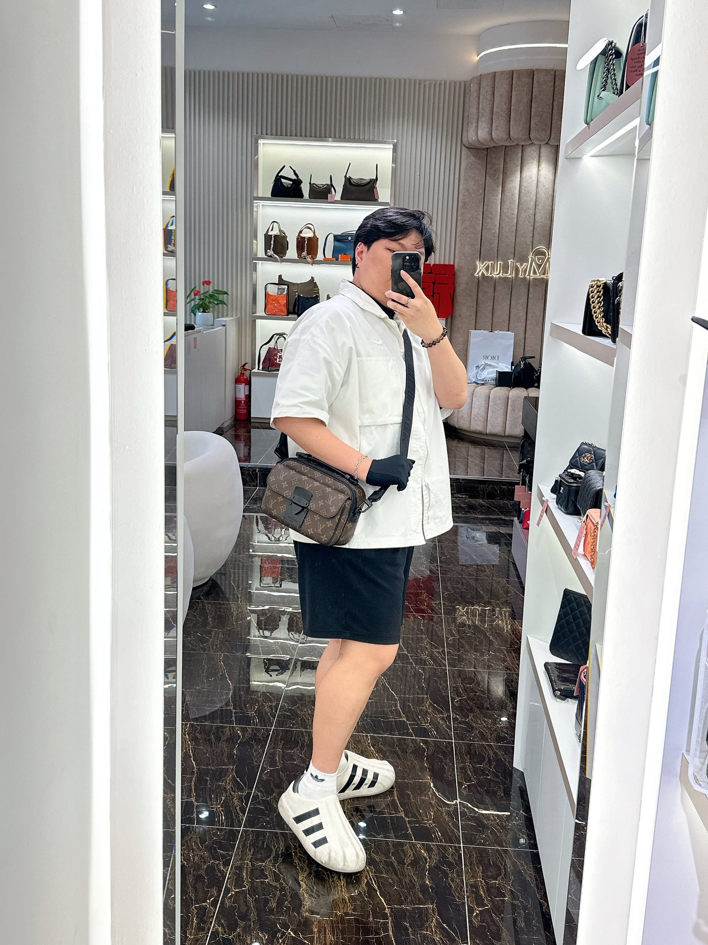 LV Monogram Macassar S Lock Messenger