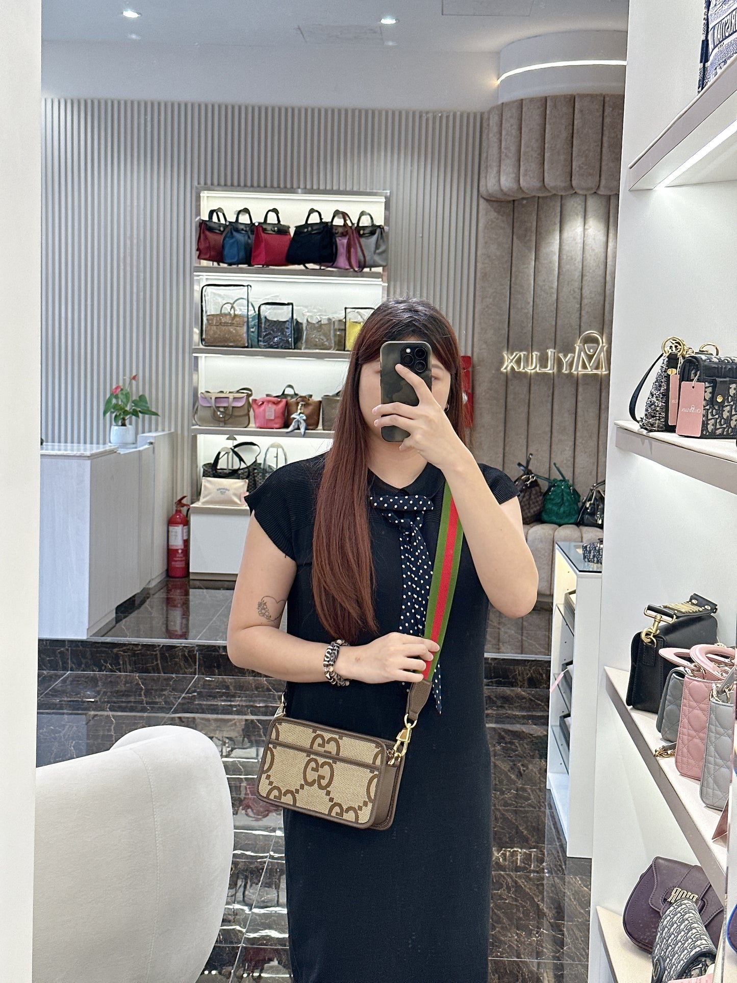 Gucci Jumbo GG Canvas Mini Crossbody Bag