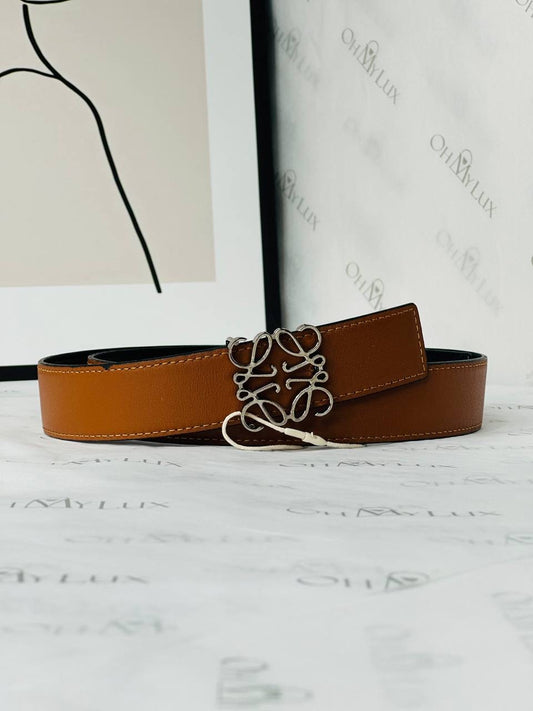 Loewe Brown Calfskin Reversible Anagram Belt