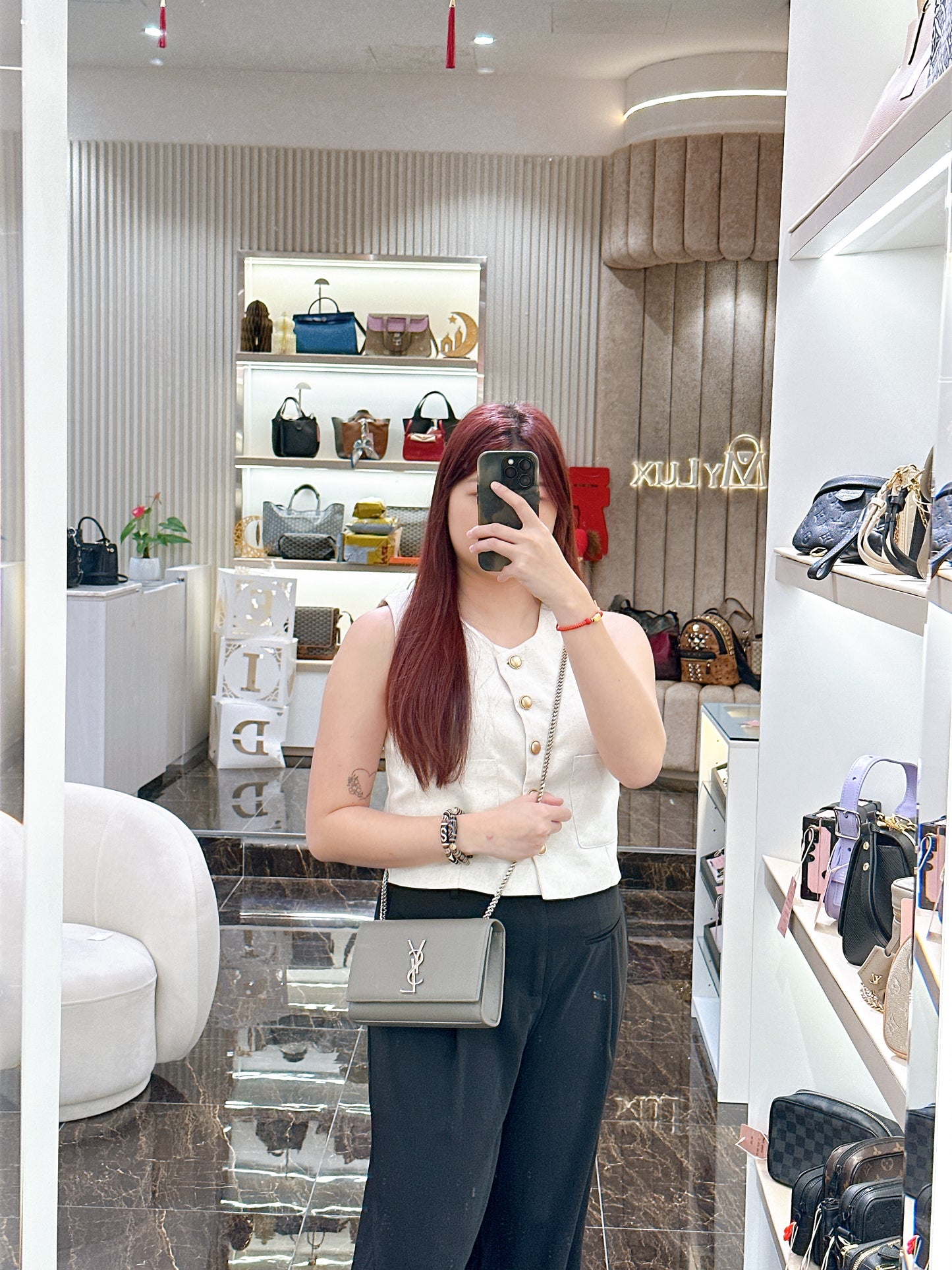 YSL Kate Small in Grey