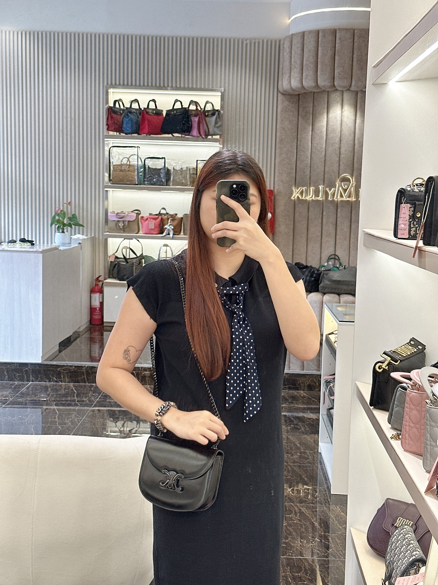 Celine Teen Becase Chain Bag in Black