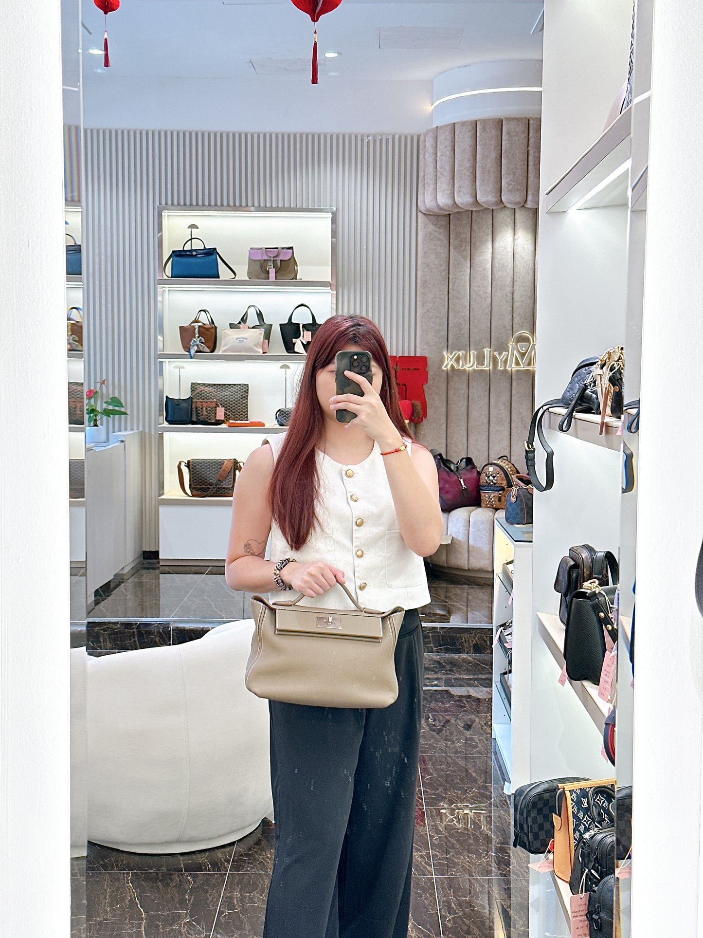 Hermes 2424 29cm in Etoupe PHW