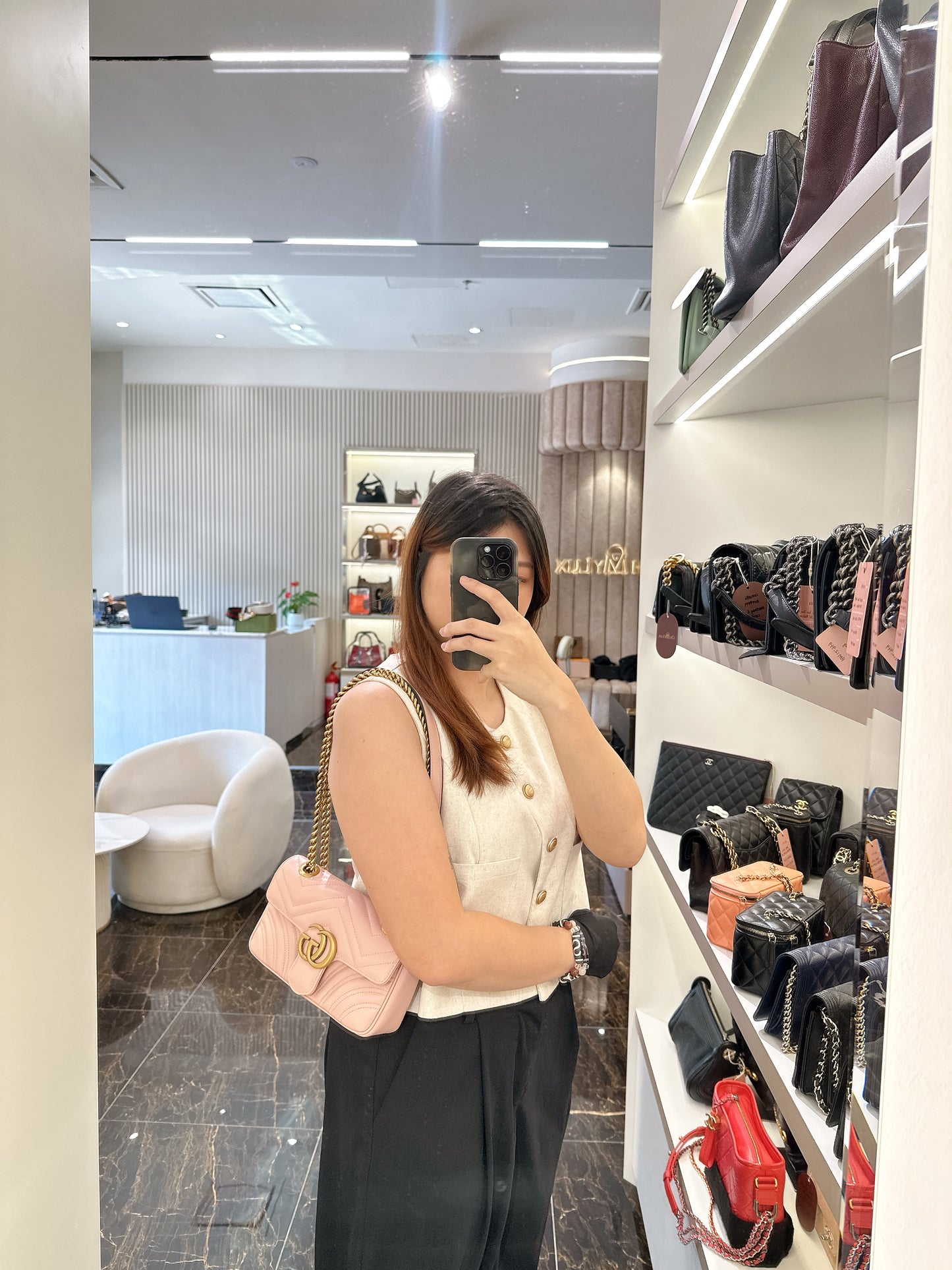 Gucci Marmont Mini in Pink GHW