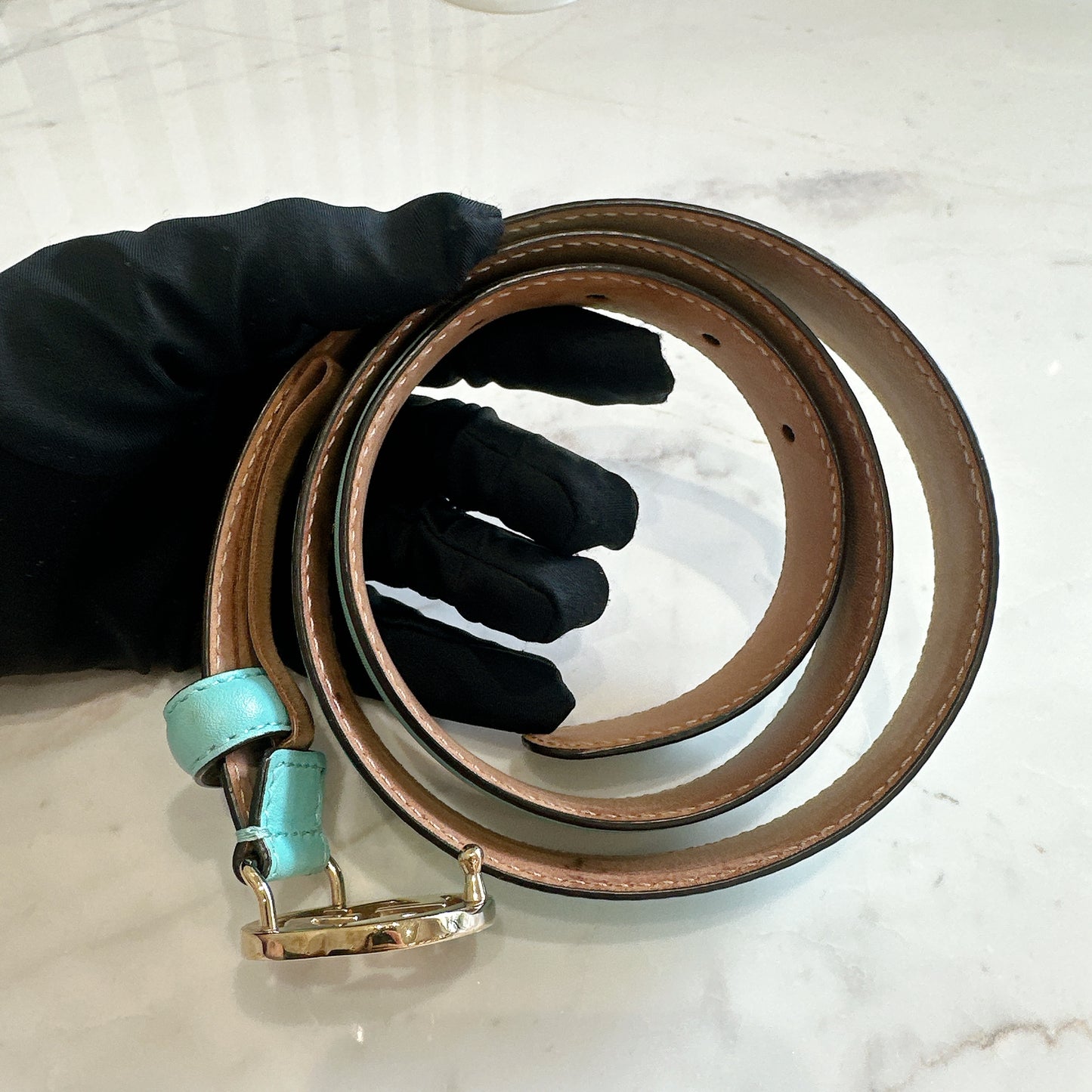 Gucci Interlocking Belt in Turquoise