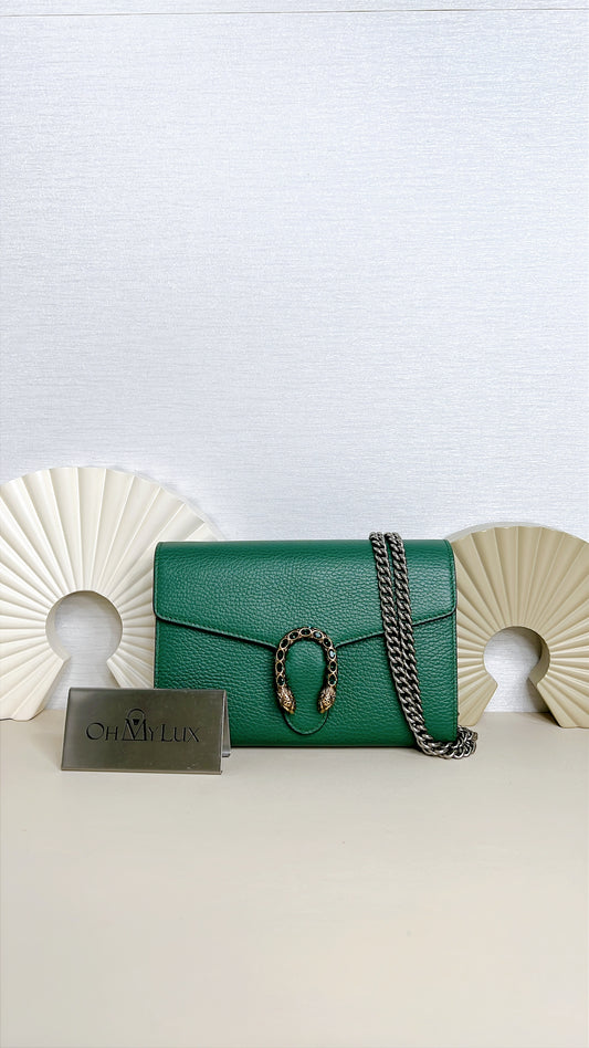Gucci Dionysus Wallet On Chain in Green