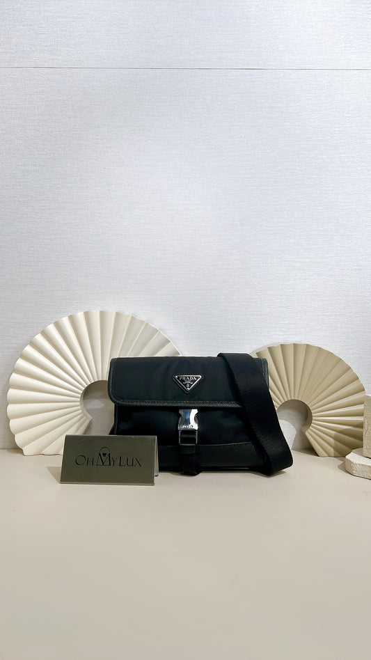 Prada Renylon and Saffiano Leather Crossbody Bag