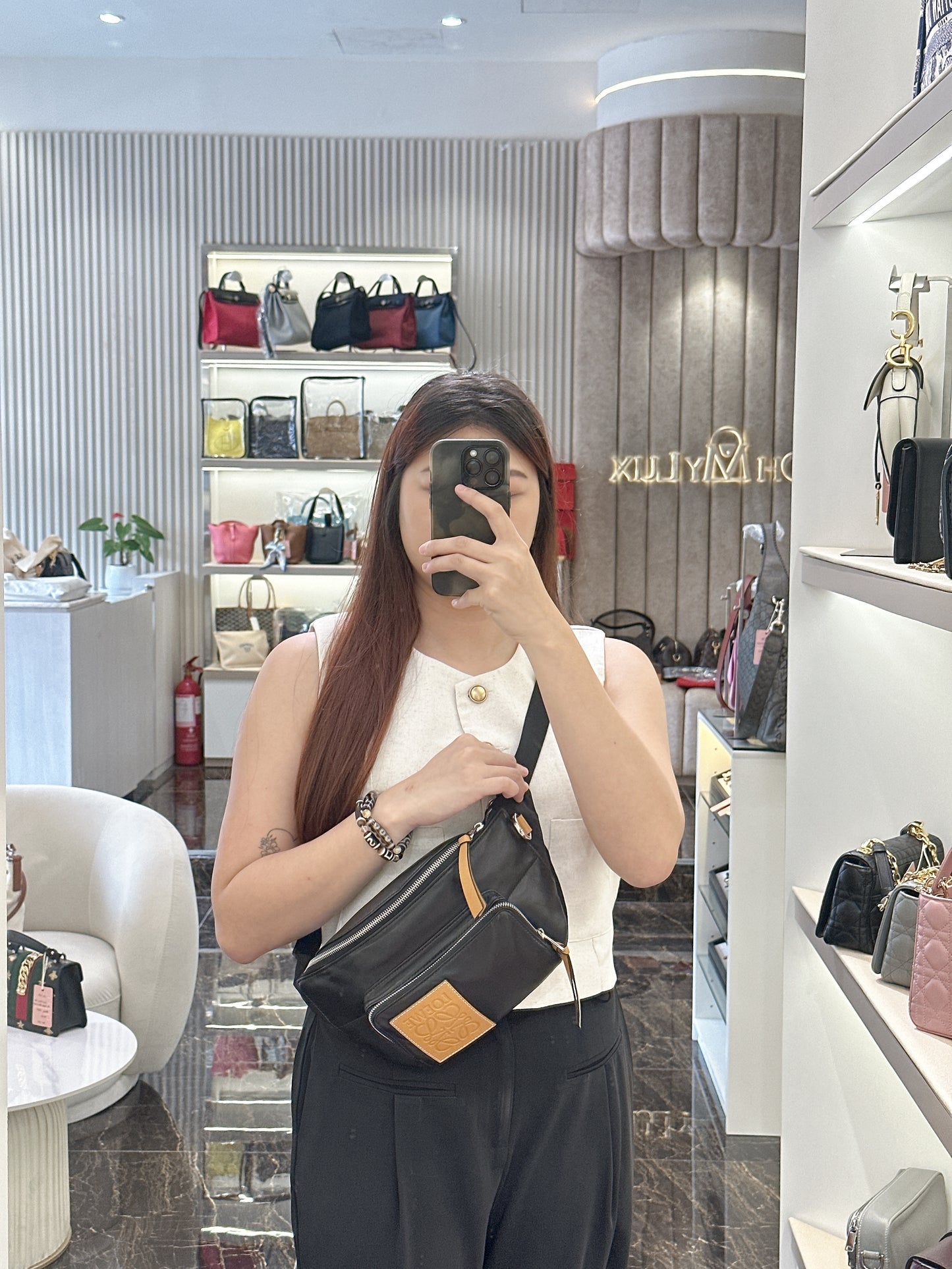 Loewe Puffy Bumbag in Black