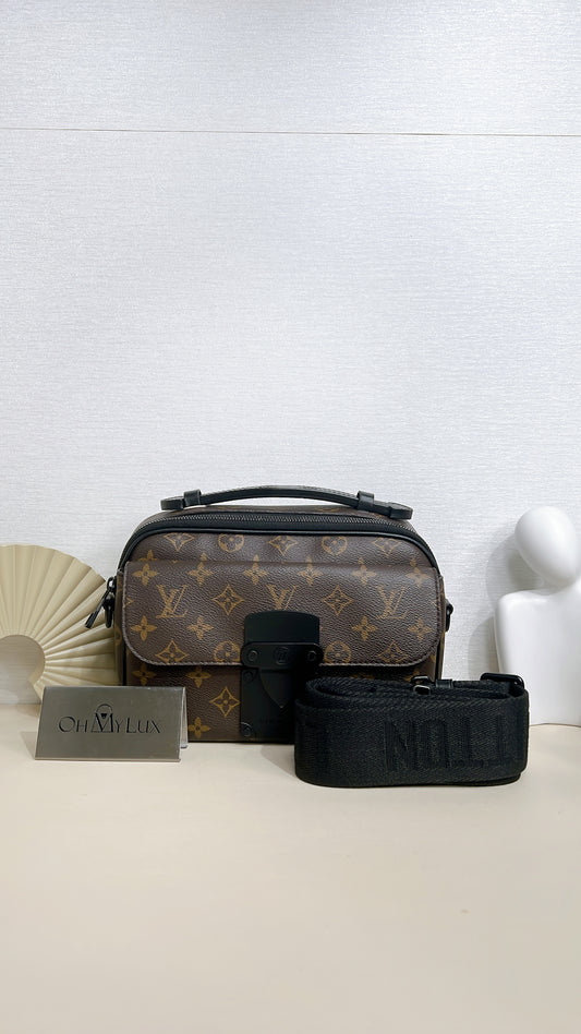 LV Monogram Macassar S Lock Messenger