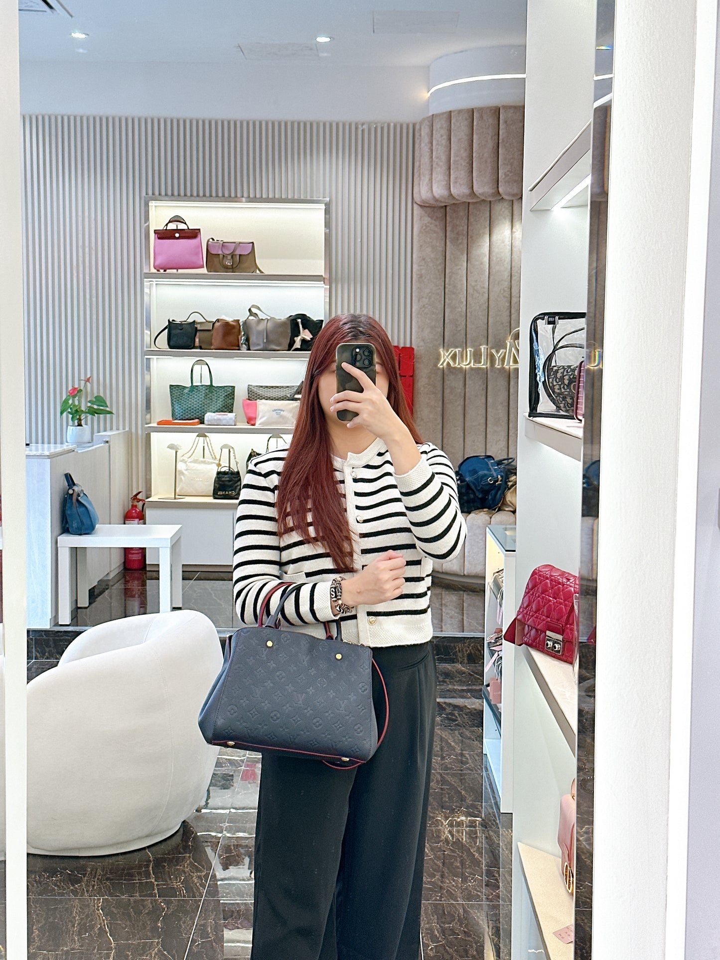 LV Montaigne MM in Marine Rouge