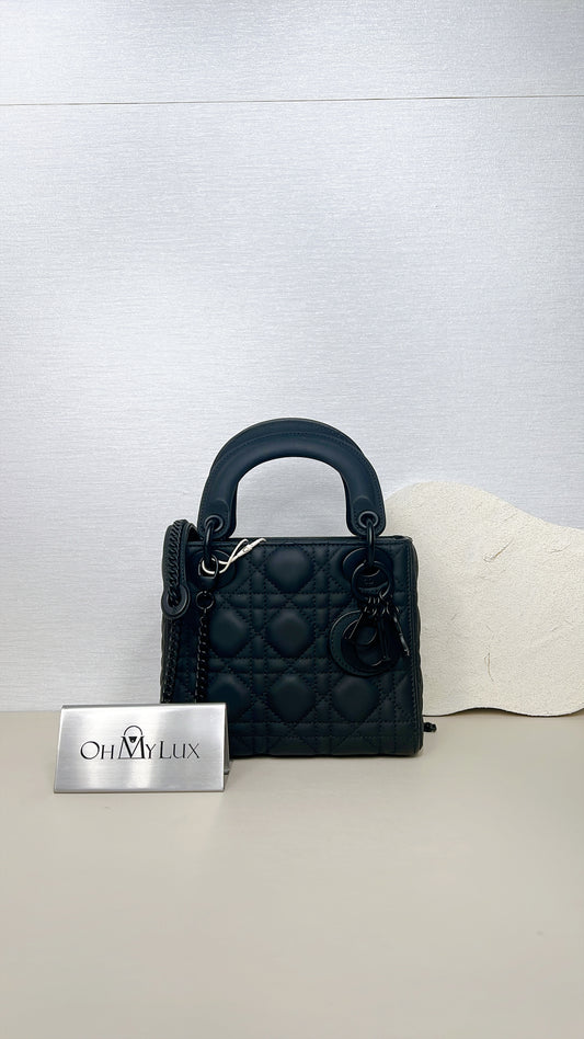 Lady Dior Mini in Ultramatte Black