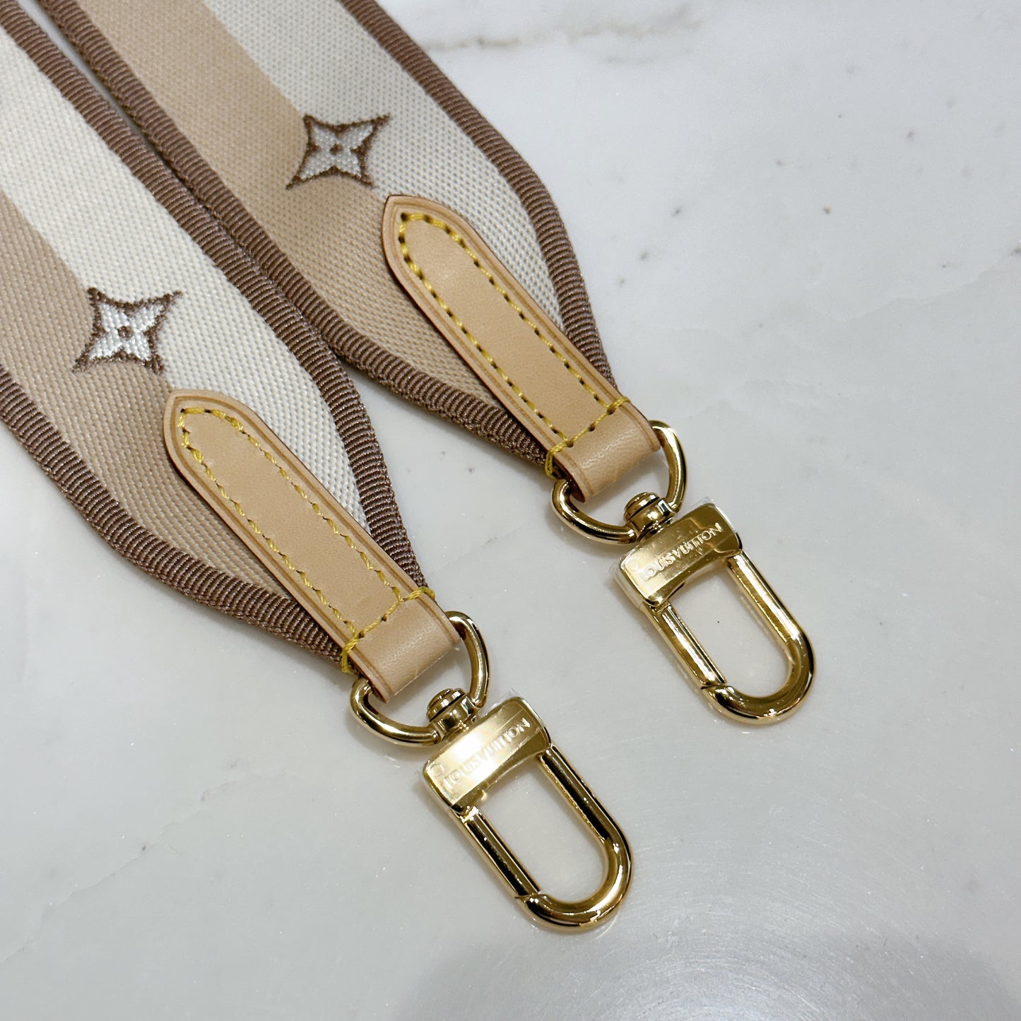 LV Bandouliere Strap Beige