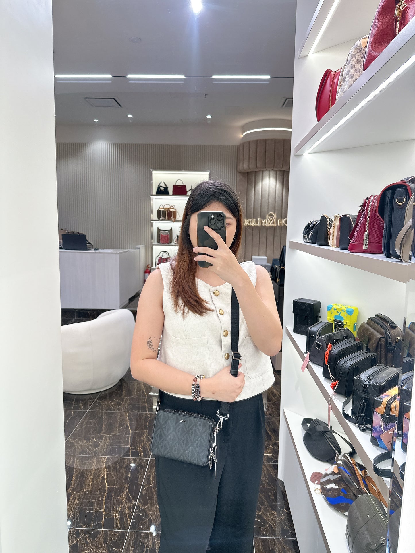CD Diamond Pouch With Strap