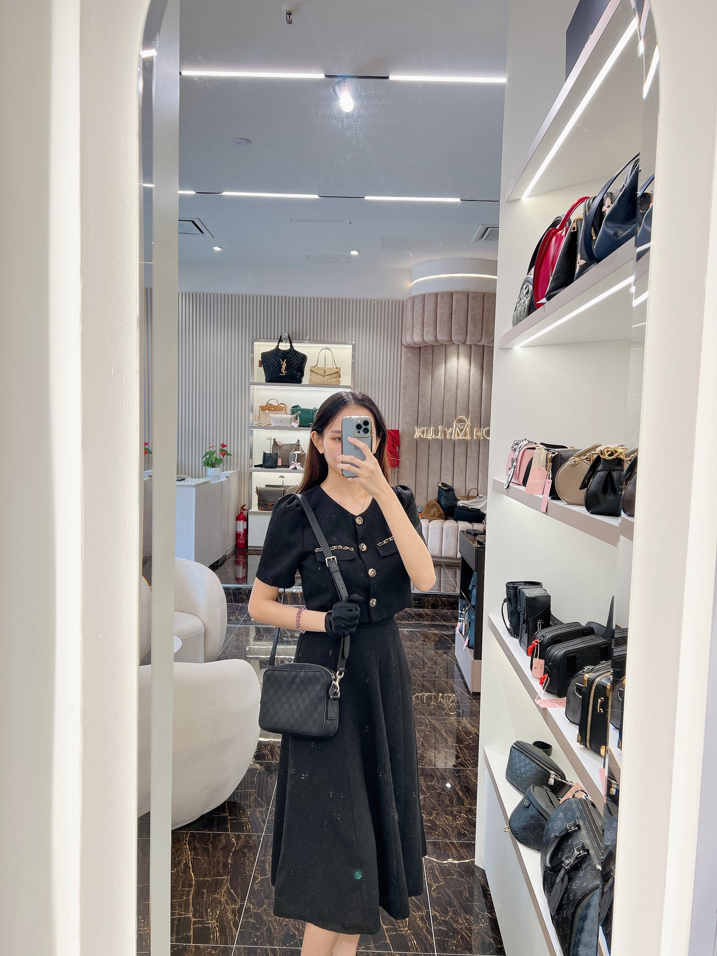 Gucci Canvas Crossbody Bag in Black