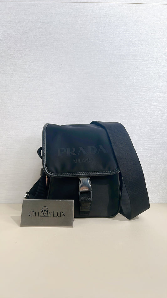 Prada Re Nylon Flap Messenger Crossbody