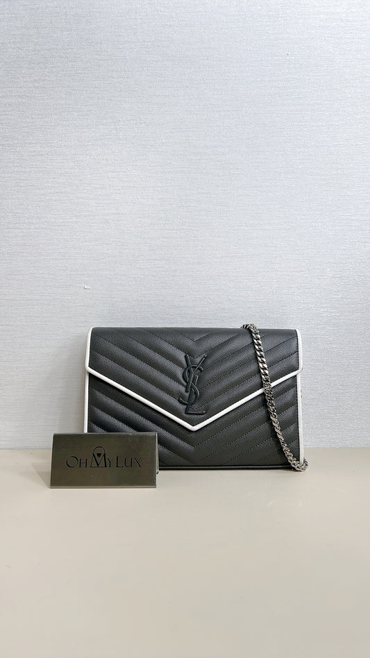 YSL WOC Grey with White Stripe