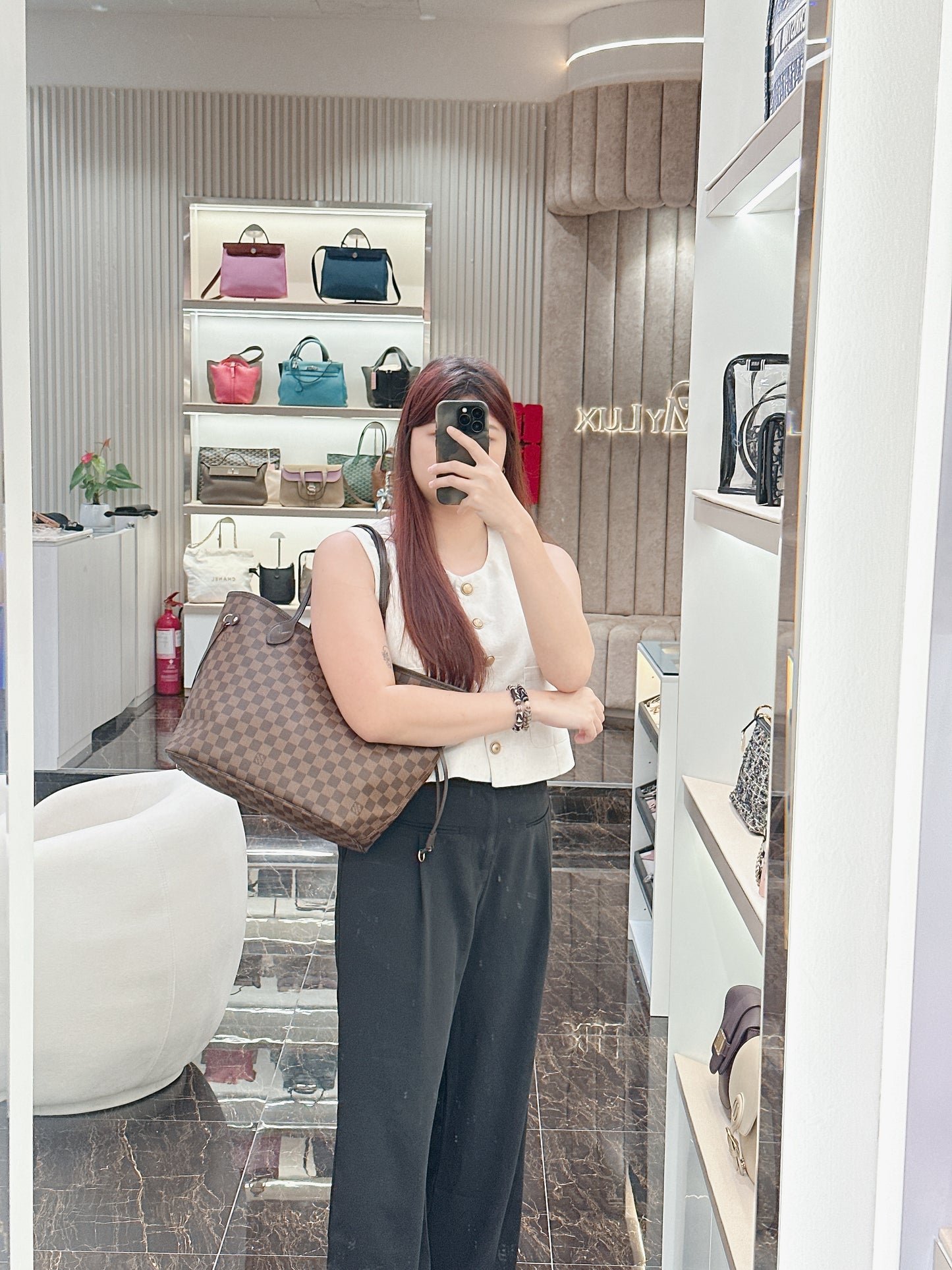 LV Neverfull MM in Damier Ebene