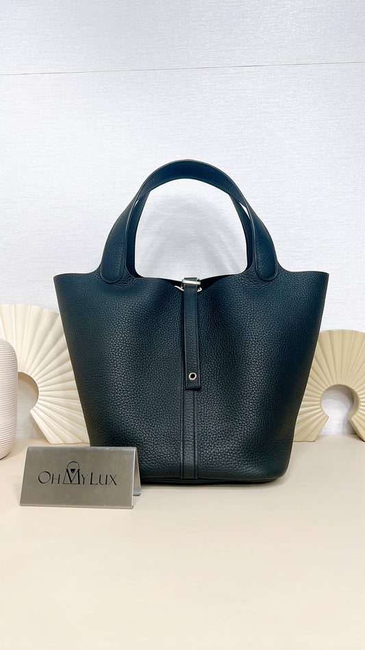 Hermes Picotin 22 Black In SHW