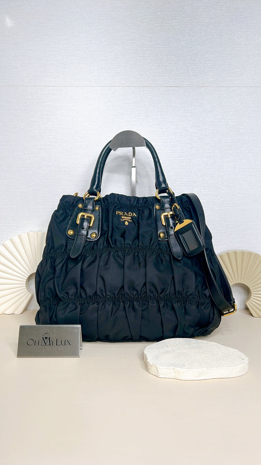 Prada Gaufre in Black Nylon
