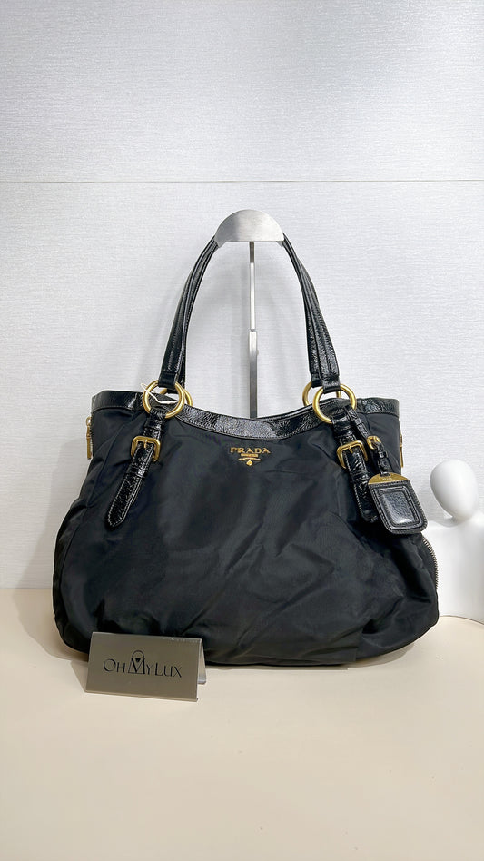 Prada BR4098 Black Nylon Tote