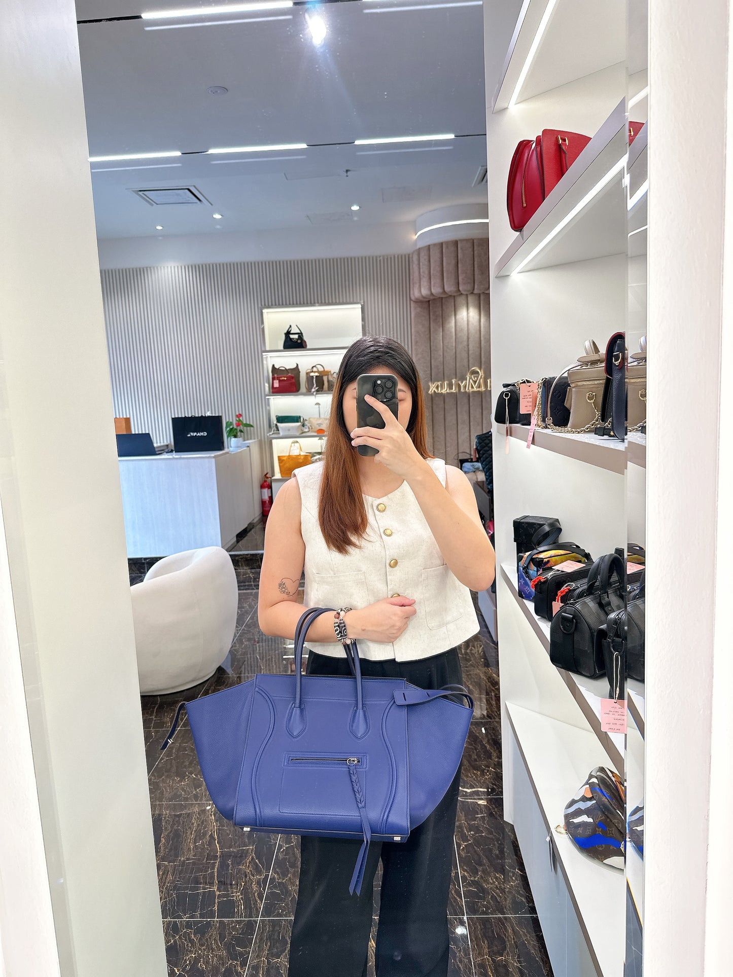 Celine Phantom Luggage Tote in Blue