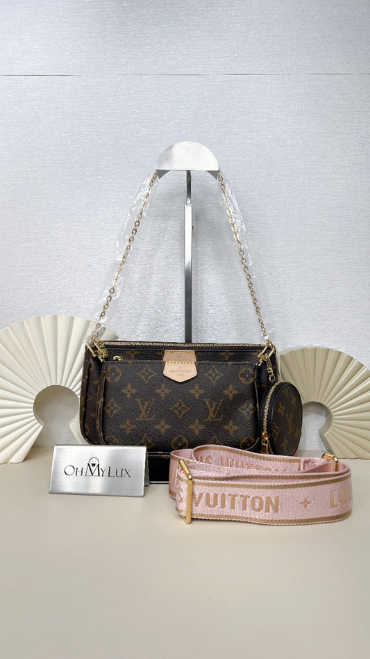 LV Monogram Multi Pochette in Pink Strap