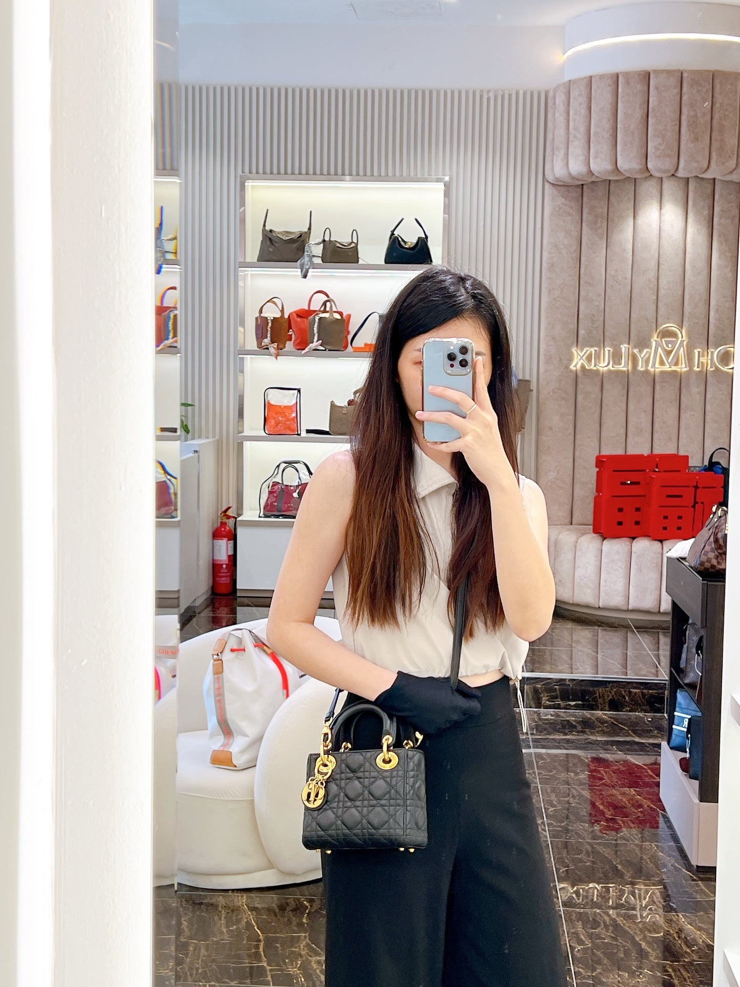 Lady Dior Mini in Black GHW