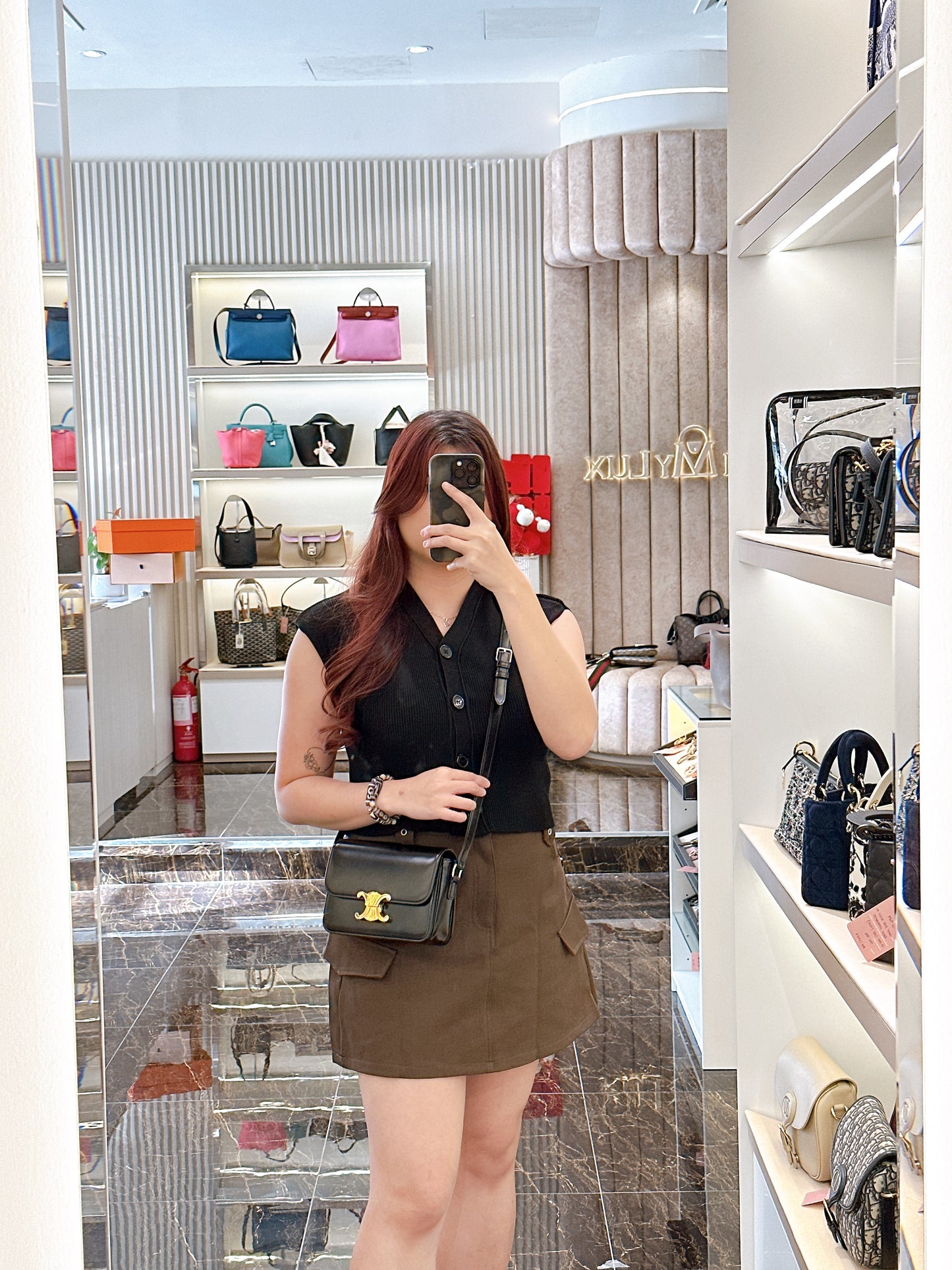 Celine Teen Triomphe in Black Calfskin