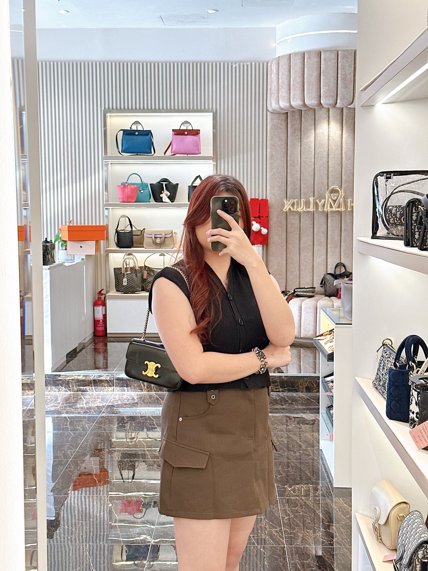 Celine Claude Chain Bag in Black GHW