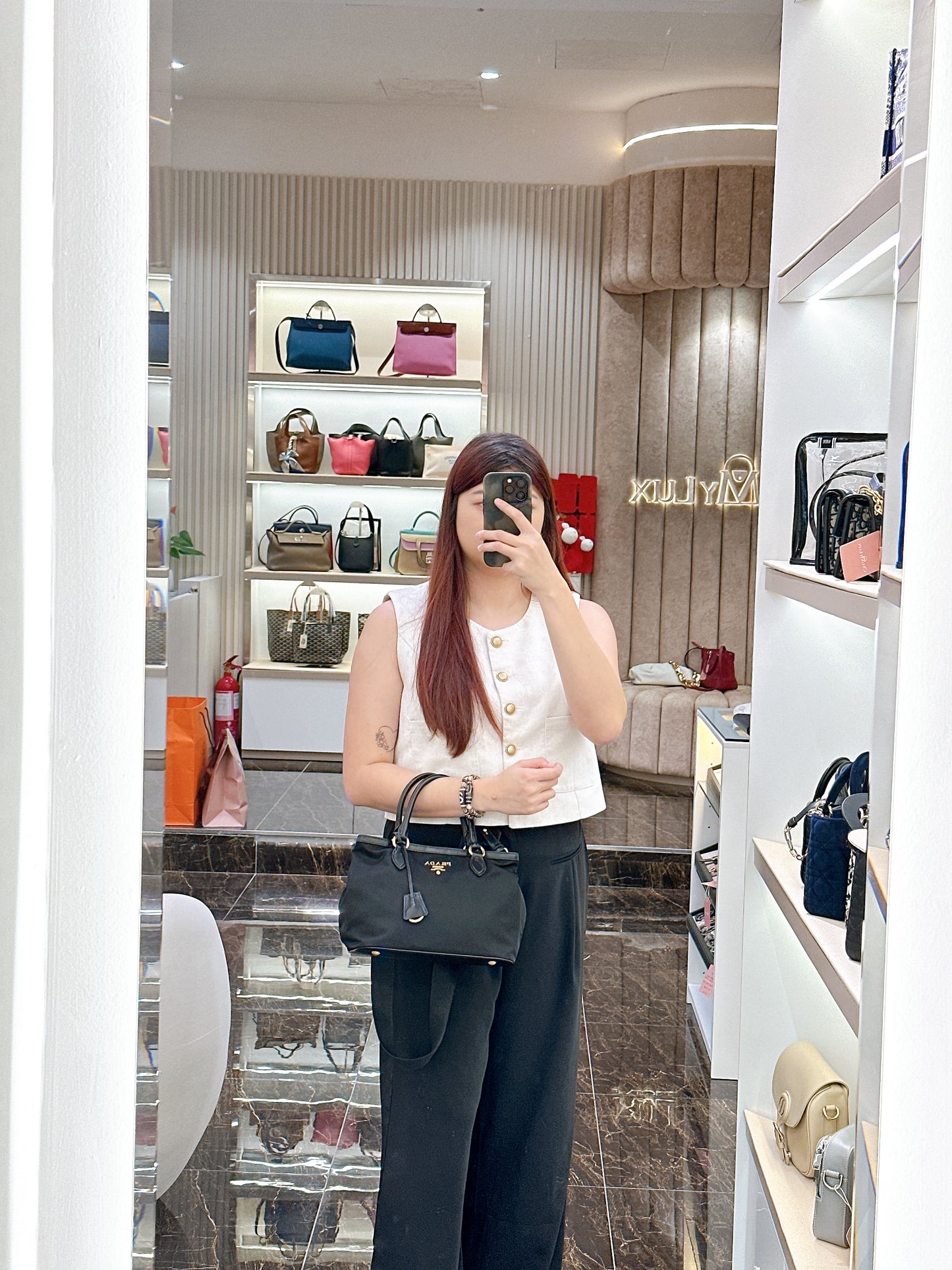 Prada Black Nylon and Leather Tote Bag