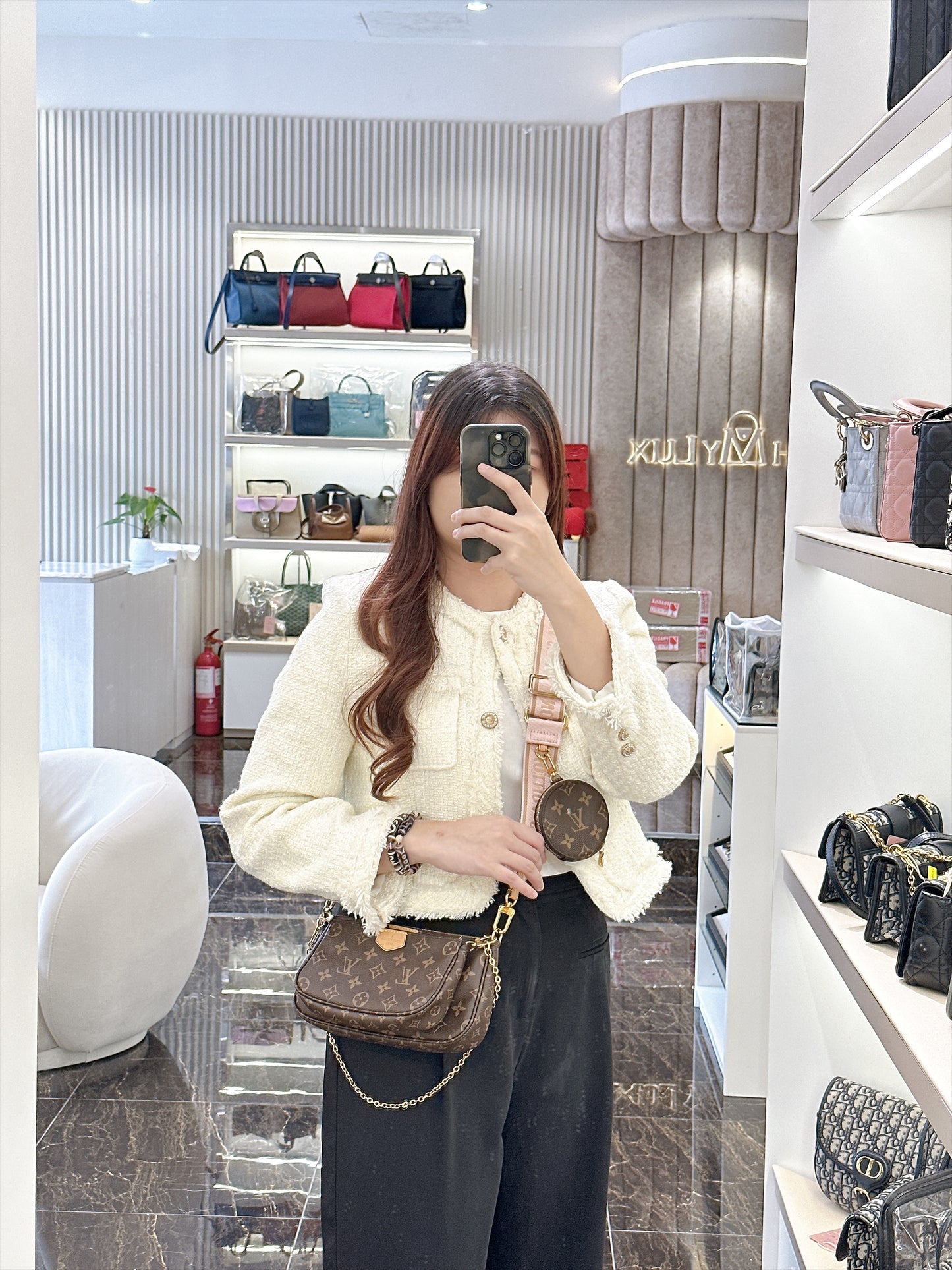 LV Monogram Multi Pochette in Pink Strap