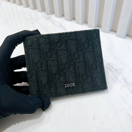 Dior Black Oblique Jacquard Wallet