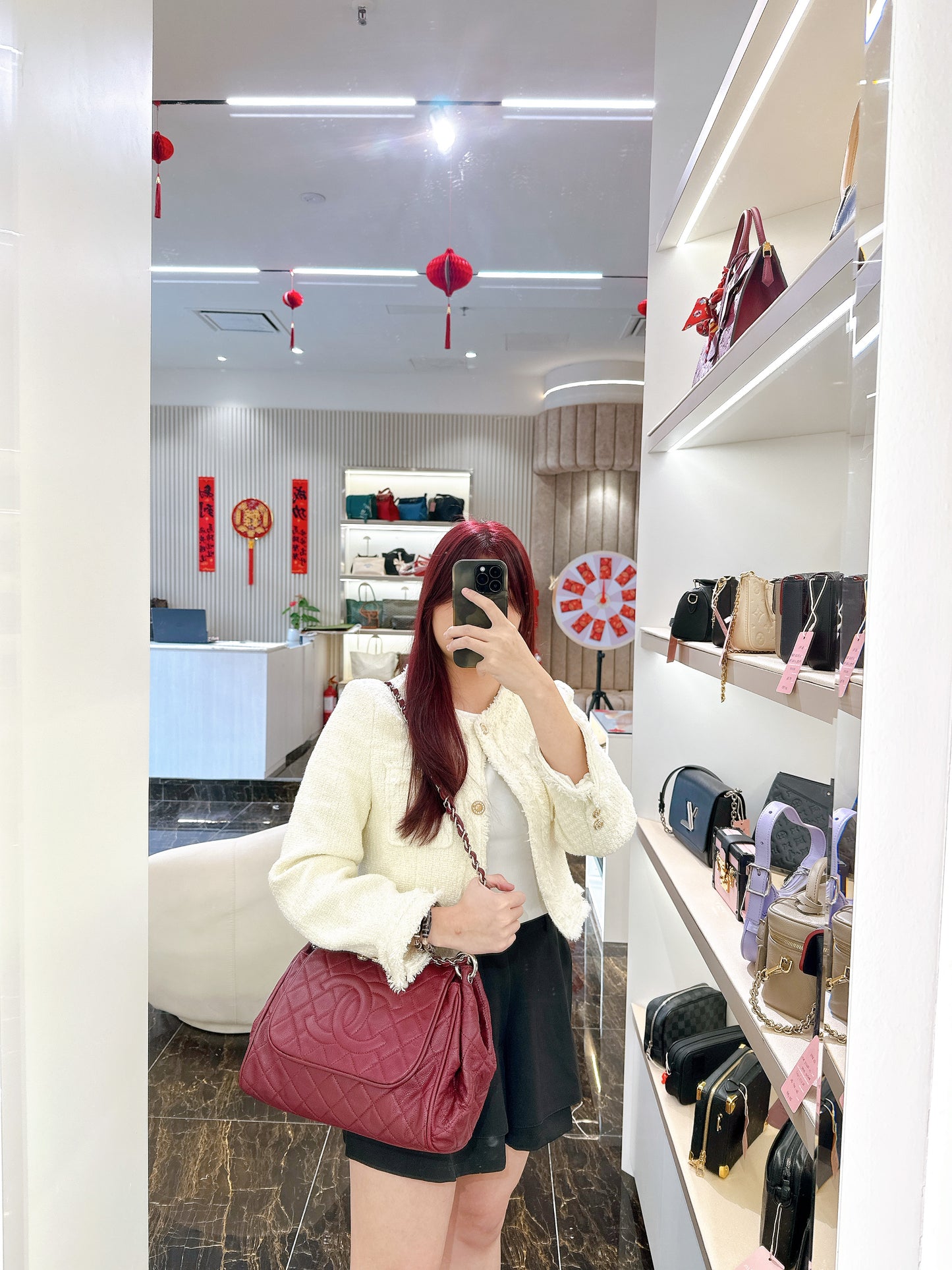 Chanel Timeless Accordion Flap Bag in Red